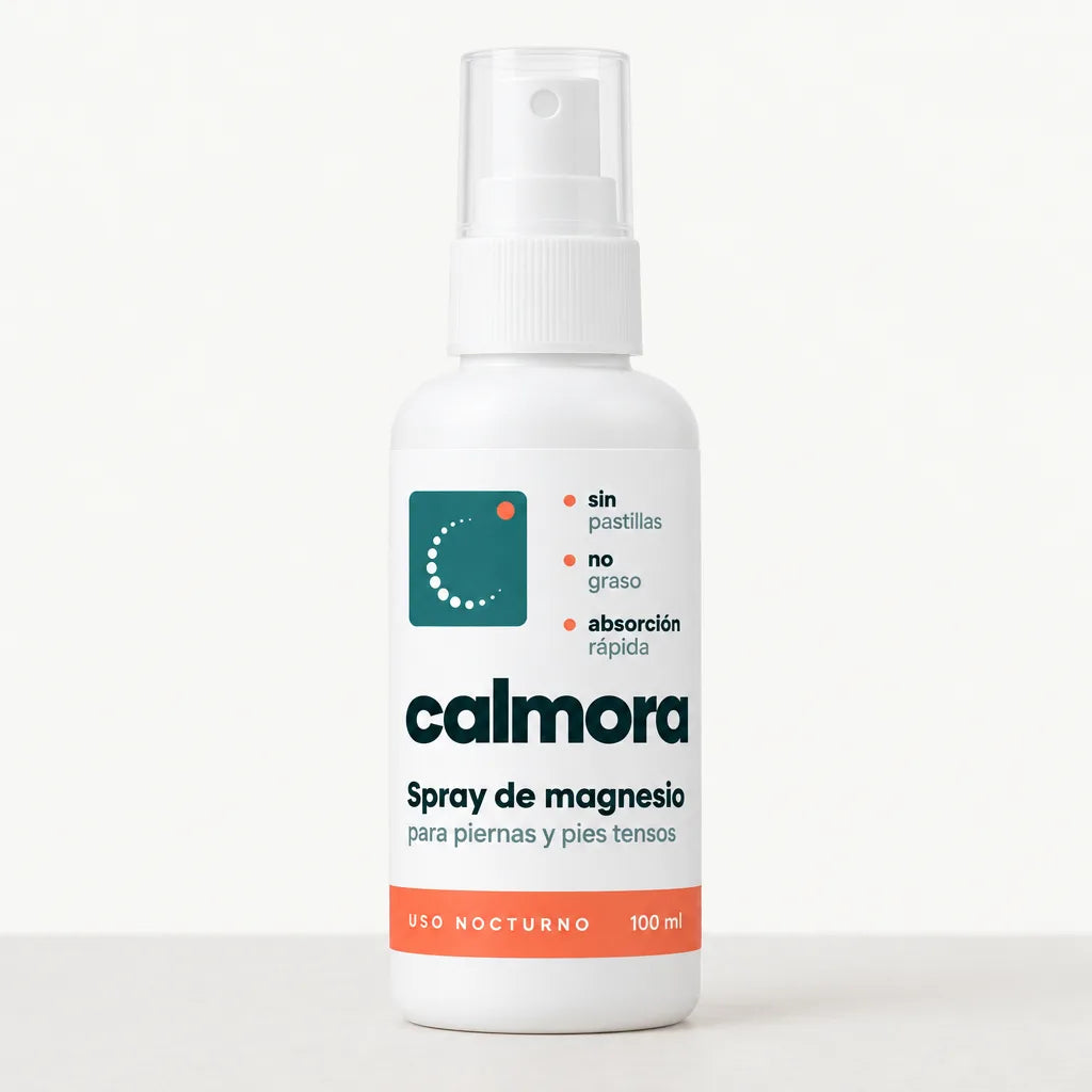 Frasco de Calmora, spray de magnesio de 100 ml, de frente